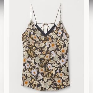 ⭐️Hp⭐️ SzL H&M Lined Satin Floral Camisole V neck VVGUC